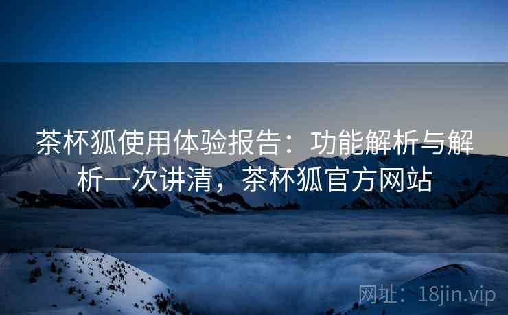 茶杯狐使用体验报告：功能解析与解析一次讲清，茶杯狐官方网站  第1张