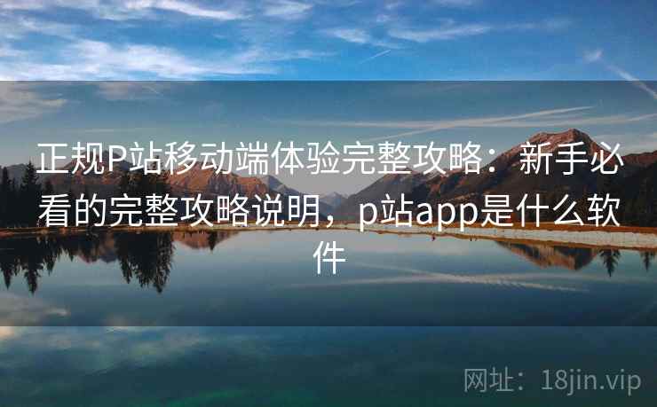 正规P站移动端体验完整攻略:新手必看的完整攻略说明,p站app是什么软件 第2张 正规P站移动端体验完整攻略:新手必看的完整攻略说明,p站app是什么软件 第2张