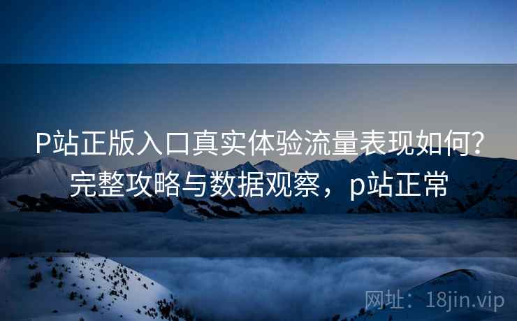 P站正版入口真实体验流量表现如何?完整攻略与数据观察,p站正常 第1张 P站正版入口真实体验流量表现如何?完整攻略与数据观察,p站正常 第1张
