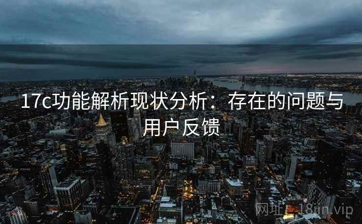 17c功能解析现状分析:存在的问题与用户反馈 第1张 17c功能解析现状分析:存在的问题与用户反馈 第1张