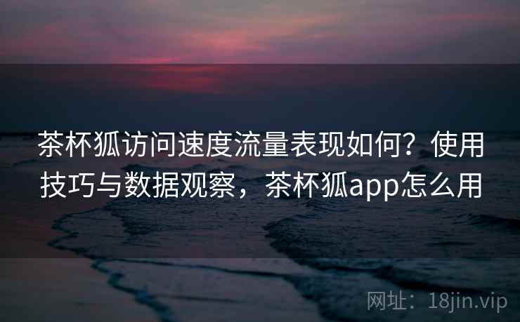茶杯狐访问速度流量表现如何？使用技巧与数据观察，茶杯狐app怎么用  第1张